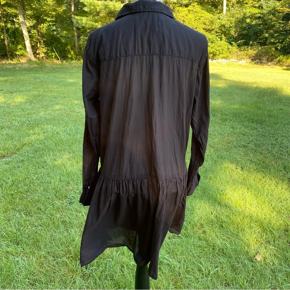 GRAYSON CHANGEMAKER DRESS BLACK COTTON DROP WAIST LONG SLEEVE POCKETS SIZE M